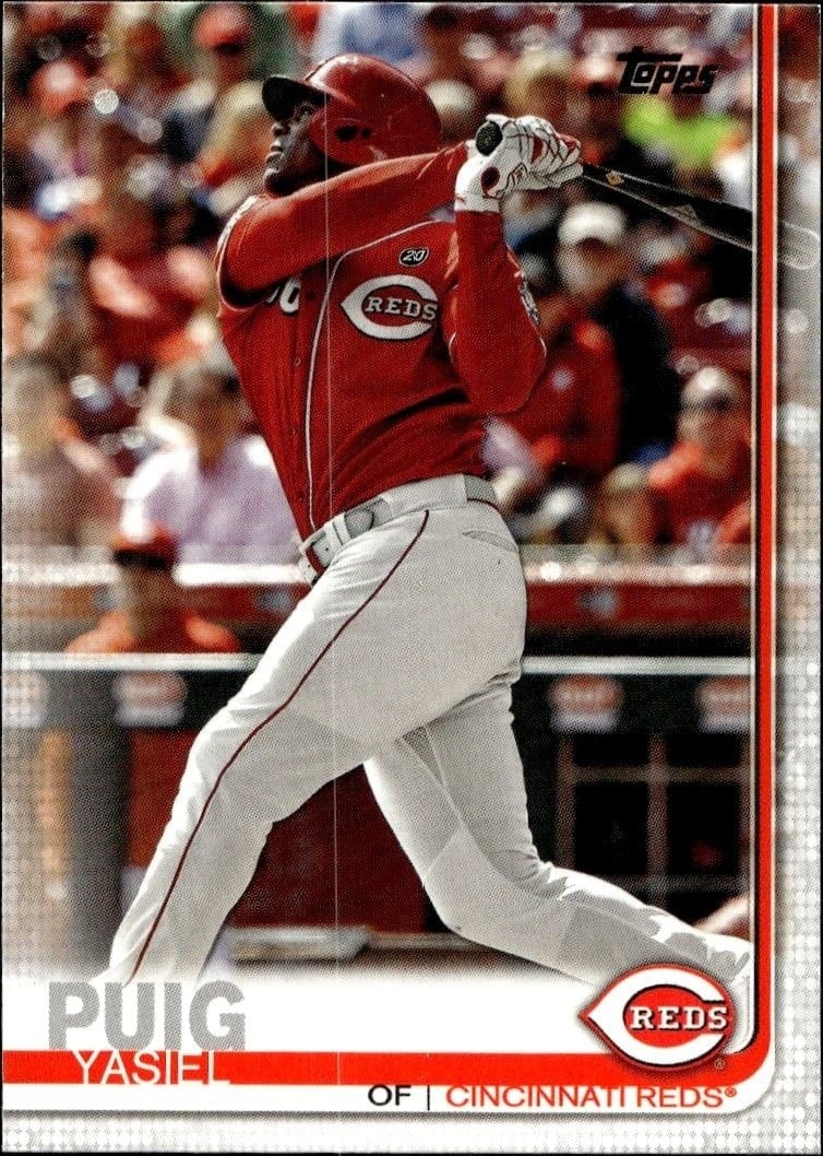 Yasiel Puig 2019 Topps Update #US106 Baseball Trading Card - Front 2019 Topps Update Yasiel Puig #US106 baseball trading card front