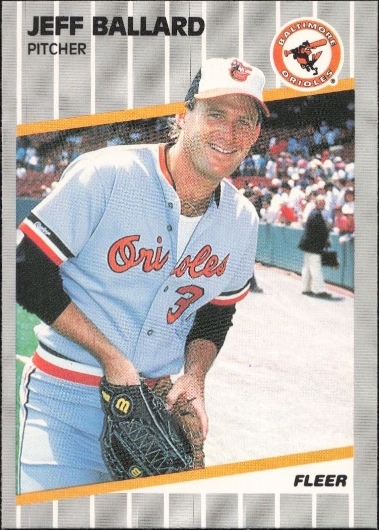 Jeff Ballard 1989 Fleer #607 Baseball Trading Card - Front 1989 Fleer Jeff Ballard #607 baseball trading card front