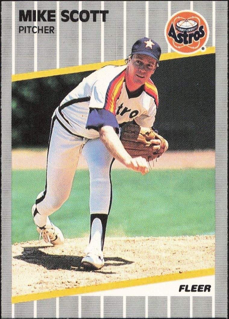 Mike Scott 1989 Fleer #367 Baseball Trading Card - Front 1989 Fleer Mike Scott #367 baseball trading card front