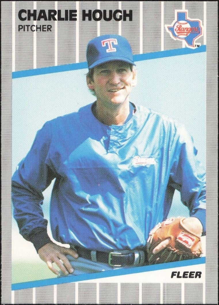 Charlie Hough 1989 Fleer #522 Baseball Trading Card - Front 1989 Fleer Charlie Hough #522 baseball trading card front