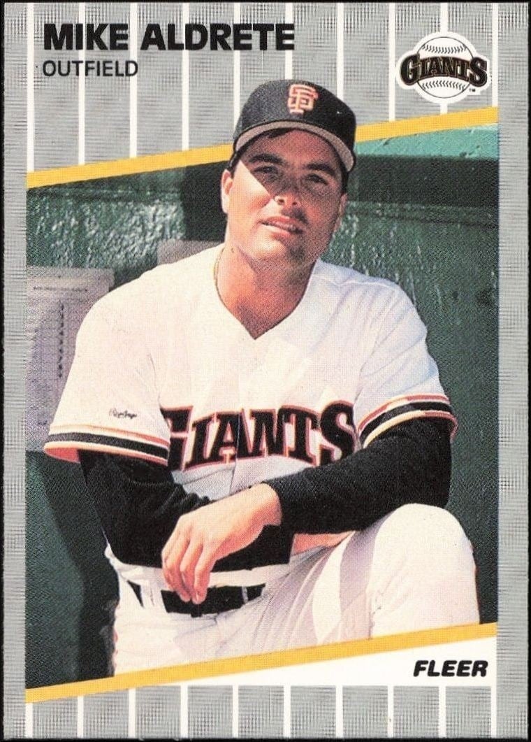 Mike Aldrete 1989 Fleer #323 Baseball Trading Card - Front 1989 Fleer Mike Aldrete #323 baseball trading card front