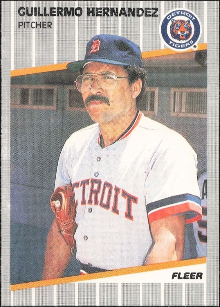 Guillermo Hernandez 1989 Fleer #135 Baseball Trading Card - Front 1989 Fleer Guillermo Hernandez #135 baseball trading card front