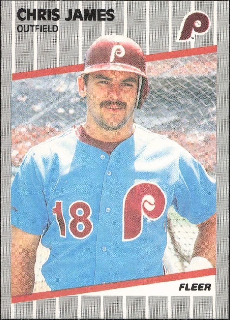 Chris James 1989 Fleer #572 Baseball Trading Card - Front 1989 Fleer Chris James #572 baseball trading card front