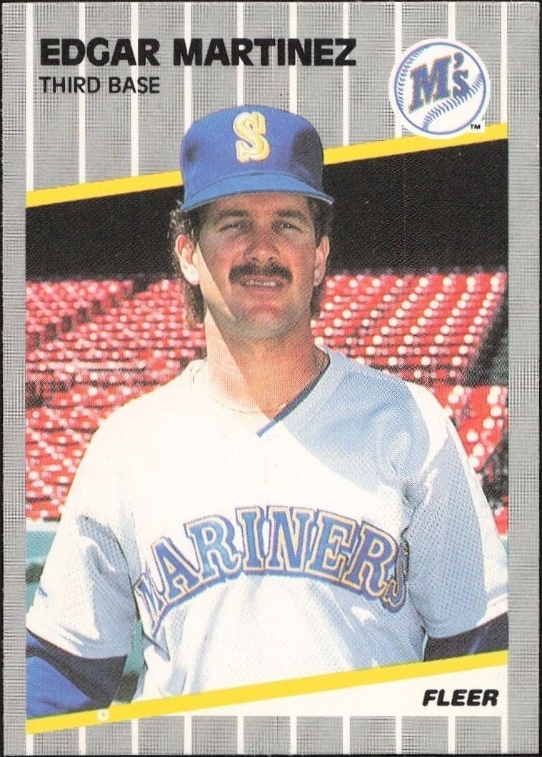 Edgar Martinez 1989 Fleer #552 Baseball Trading Card - Front 1989 Fleer Edgar Martinez #552 baseball trading card front