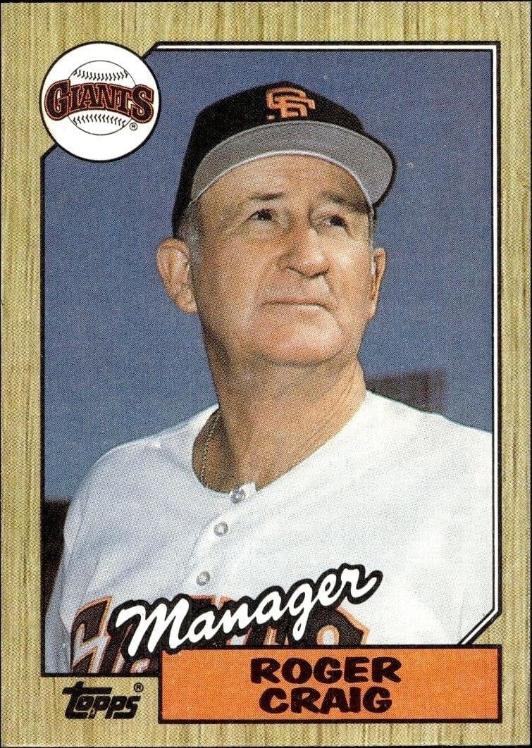 Roger Craig 1987 Topps #193 Baseball Trading Card - Front 1987 Topps Roger Craig #193 baseball trading card front