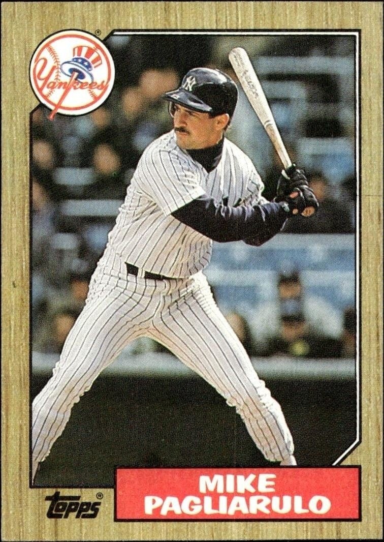 Mike Pagliarulo 1987 Topps #195 Baseball Trading Card - Front 1987 Topps Mike Pagliarulo #195 baseball trading card front