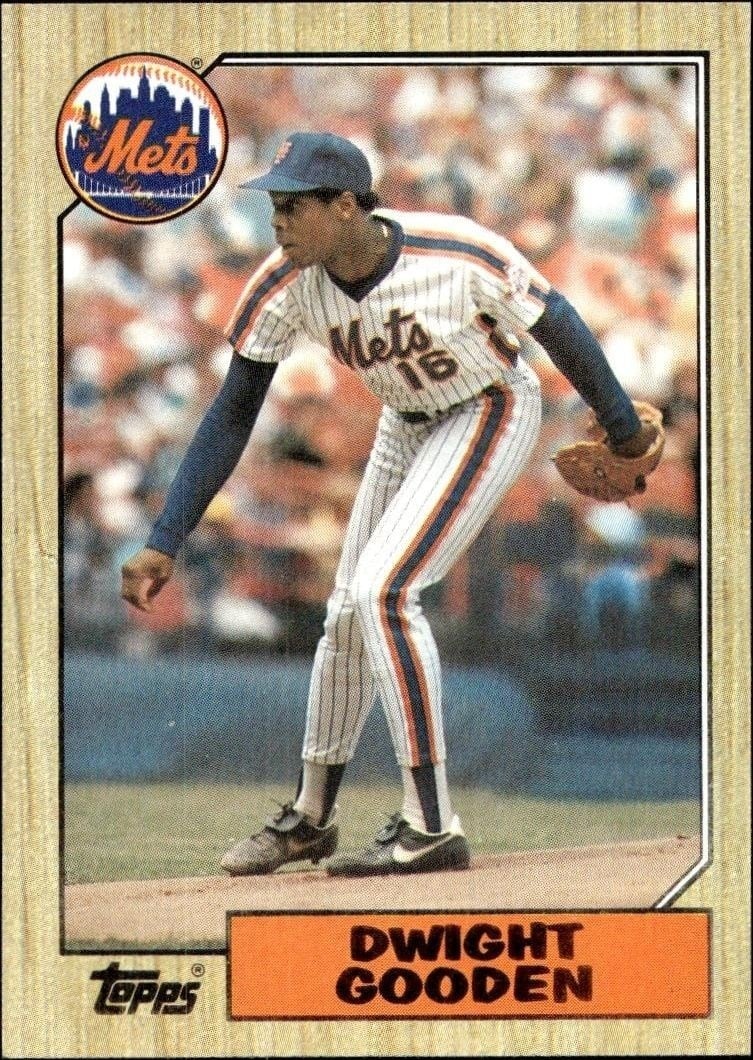 Dwight Gooden 1987 Topps #130 Baseball Trading Card - Front 1987 Topps Dwight Gooden #130 baseball trading card front