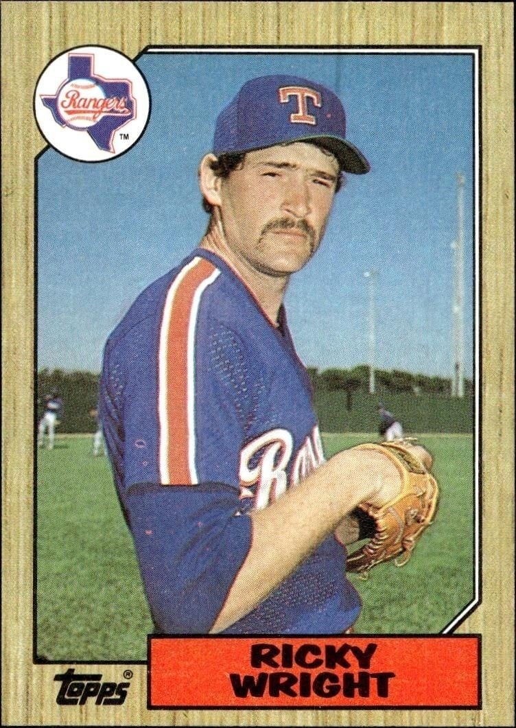Ricky Wright 1987 Topps #202 Baseball Trading Card - Front 1987 Topps Ricky Wright #202 baseball trading card front