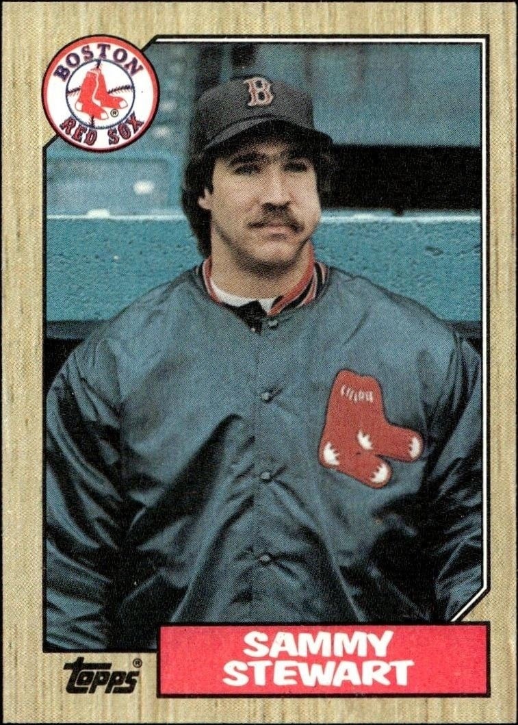 Sammy Stewart 1987 Topps #204 Baseball Trading Card - Front 1987 Topps Sammy Stewart #204 baseball trading card front