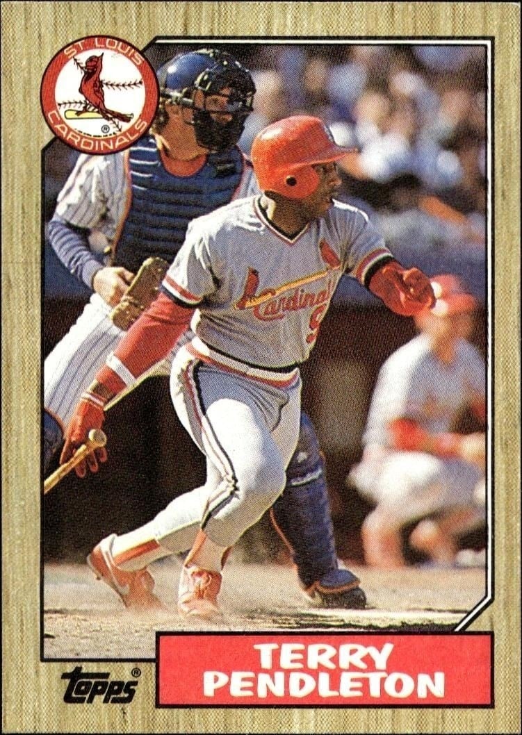 Terry Pendleton 1987 Topps #8 Baseball Trading Card - Front 1987 Topps Terry Pendleton #8 baseball trading card front