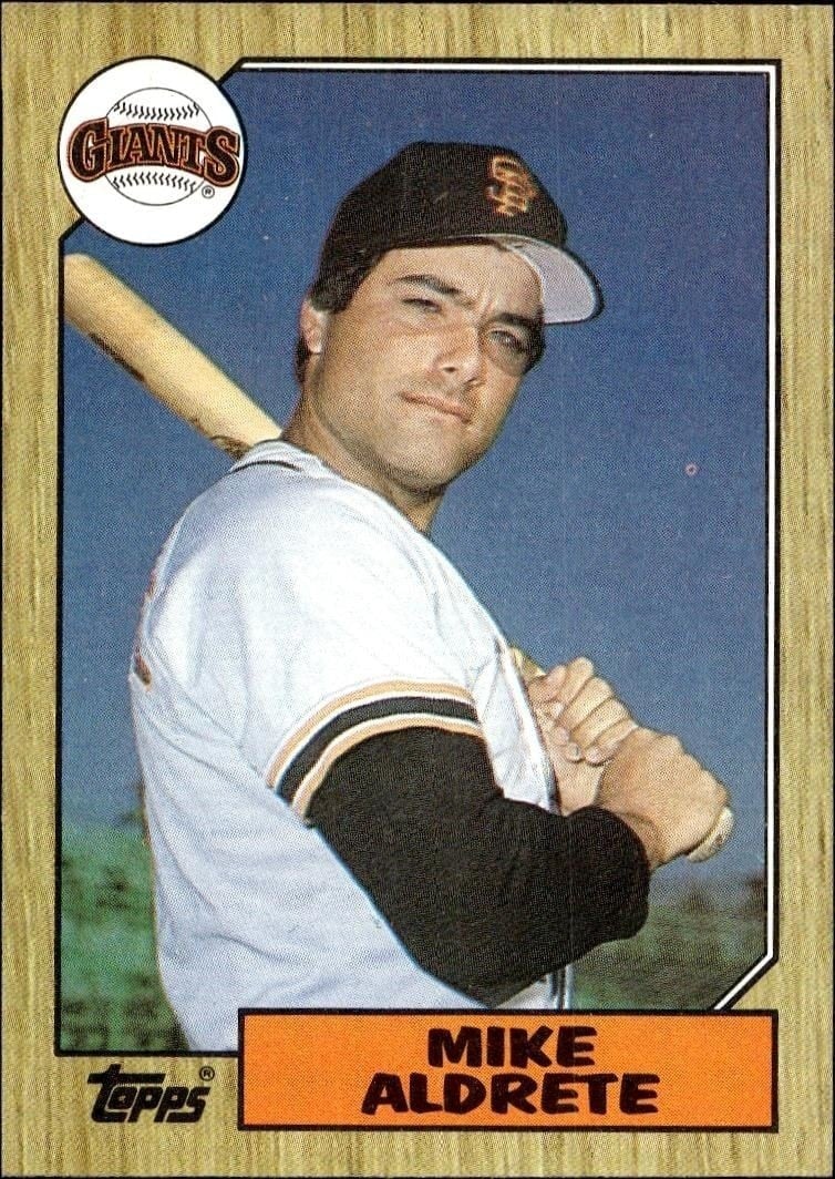 Mike Aldrete 1987 Topps #71 Baseball Trading Card - Front 1987 Topps Mike Aldrete #71 baseball trading card front