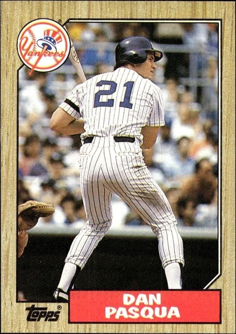 Dan Pasqua 1987 Topps #74 Baseball Trading Card - Front 1987 Topps Dan Pasqua #74 baseball trading card front