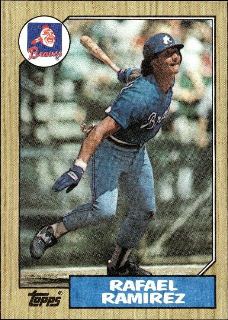 Rafael Ramirez 1987 Topps #76 Baseball Trading Card - Front 1987 Topps Rafael Ramirez #76 baseball trading card front