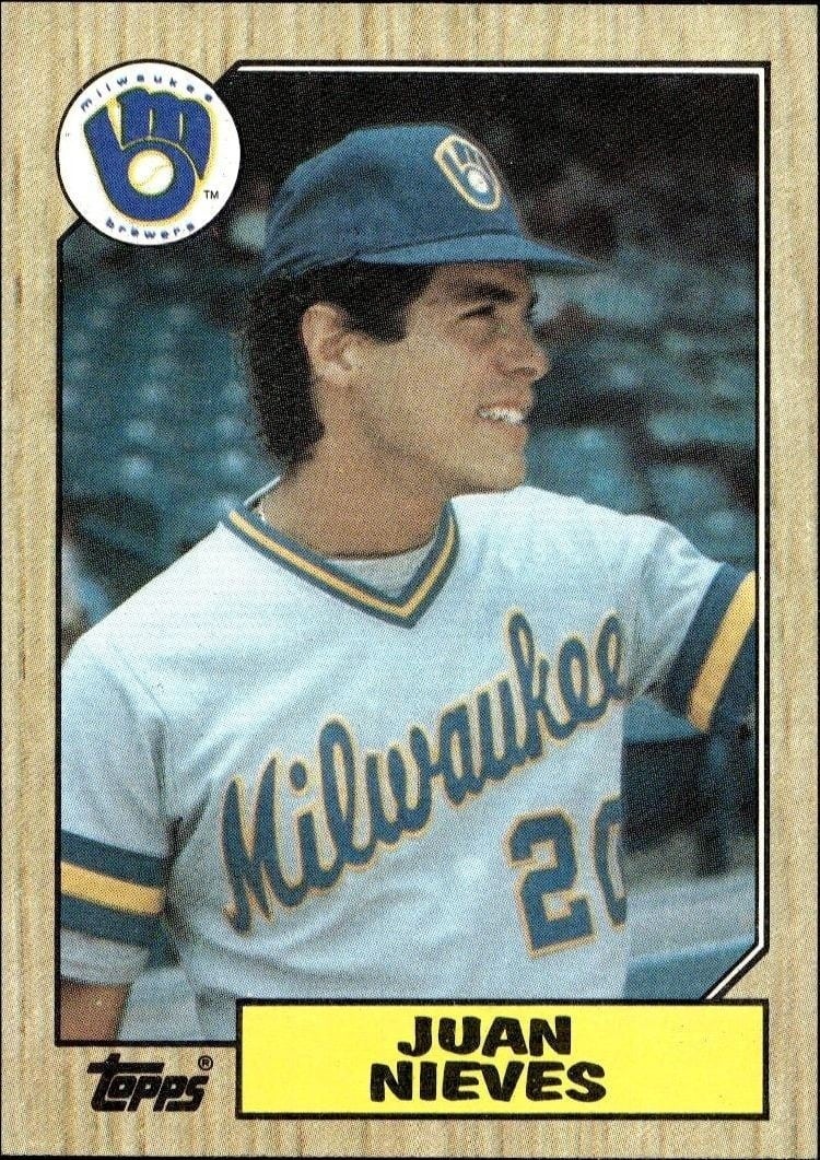 Juan Nieves 1987 Topps #79 Baseball Trading Card - Front 1987 Topps Juan Nieves #79 baseball trading card front
