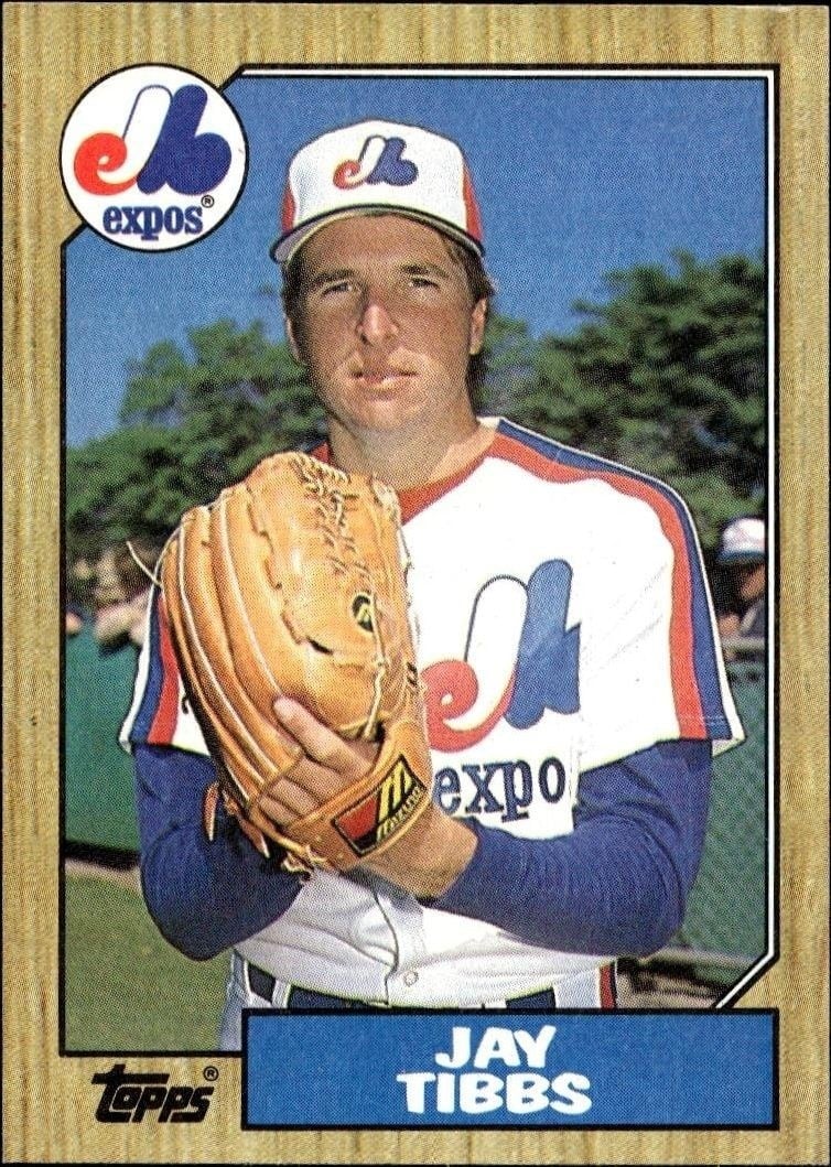 Jay Tibbs 1987 Topps #9 Baseball Trading Card - Front 1987 Topps Jay Tibbs #9 baseball trading card front