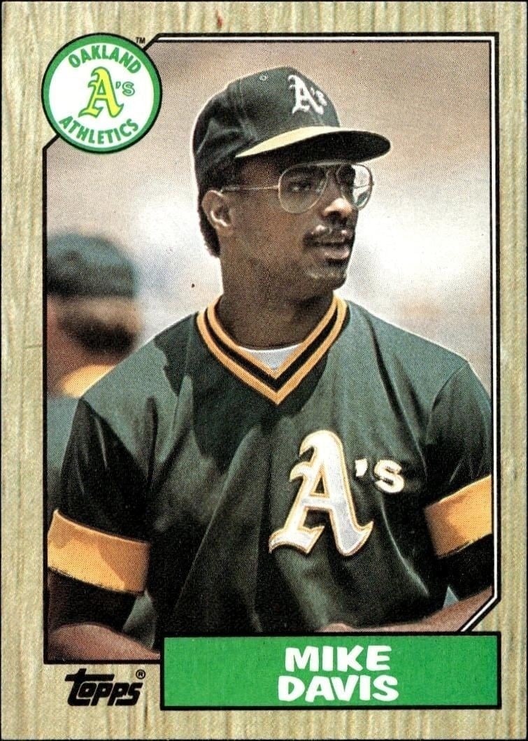 Mike Davis 1987 Topps #83 Baseball Trading Card - Front 1987 Topps Mike Davis #83 baseball trading card front