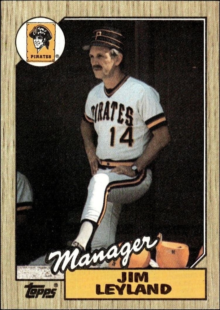 Jim Leyland 1987 Topps #93 Baseball Trading Card - Front 1987 Topps Jim Leyland #93 baseball trading card front