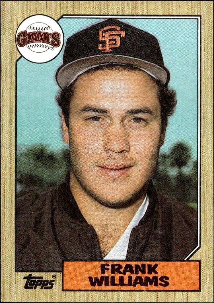 Frank Williams 1987 Topps #96 Baseball Trading Card - Front 1987 Topps Frank Williams #96 baseball trading card front