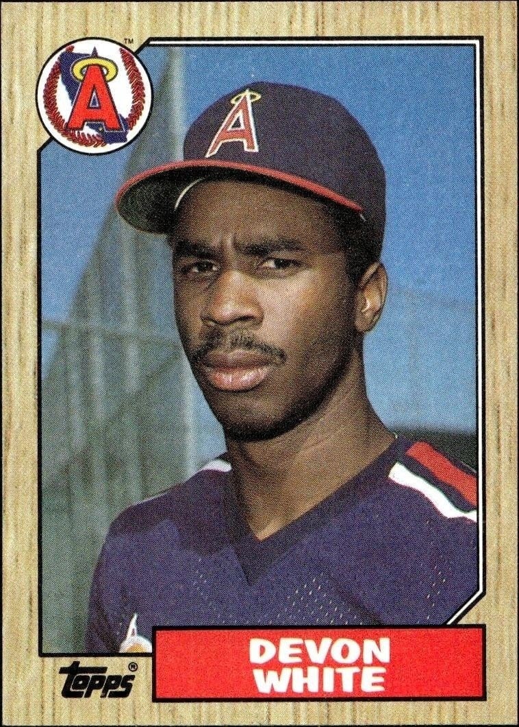 Devon White 1987 Topps #139 Baseball Trading Card - Front 1987 Topps Devon White #139 baseball trading card front