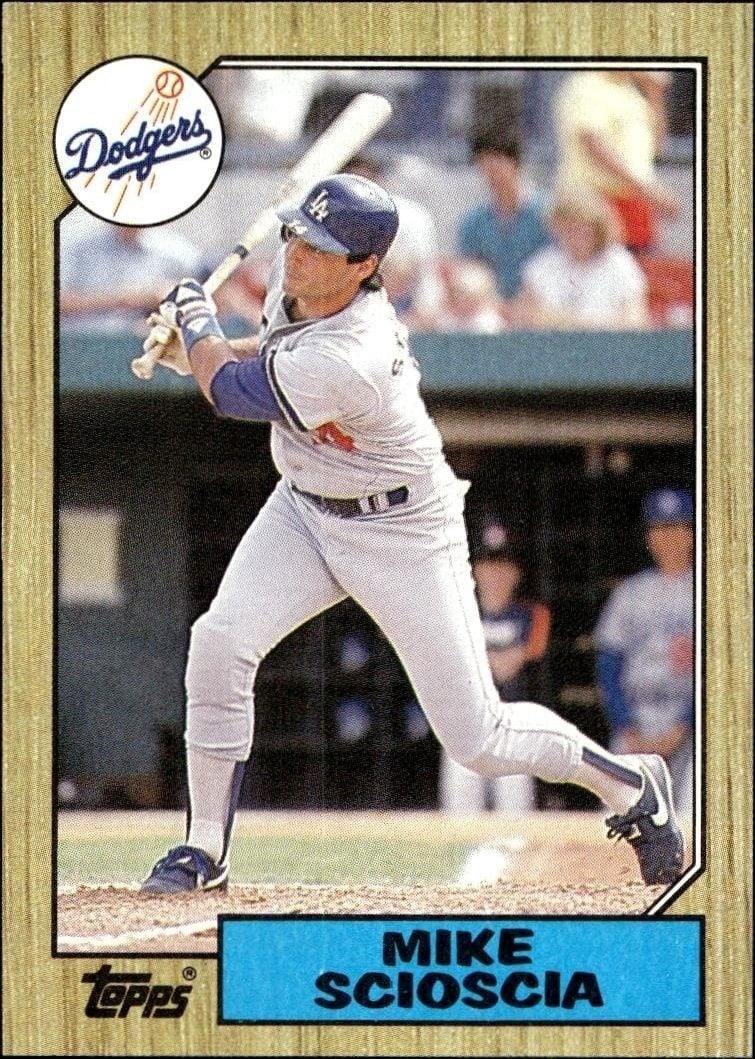 Mike Scioscia 1987 Topps #144 Baseball Trading Card - Front 1987 Topps Mike Scioscia #144 baseball trading card front