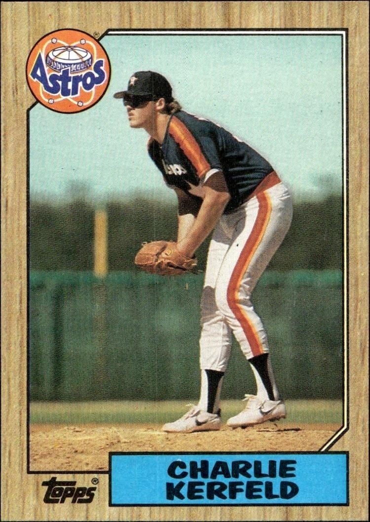 Charlie Kerfeld 1987 Topps #145 Baseball Trading Card - Front 1987 Topps Charlie Kerfeld #145 baseball trading card front