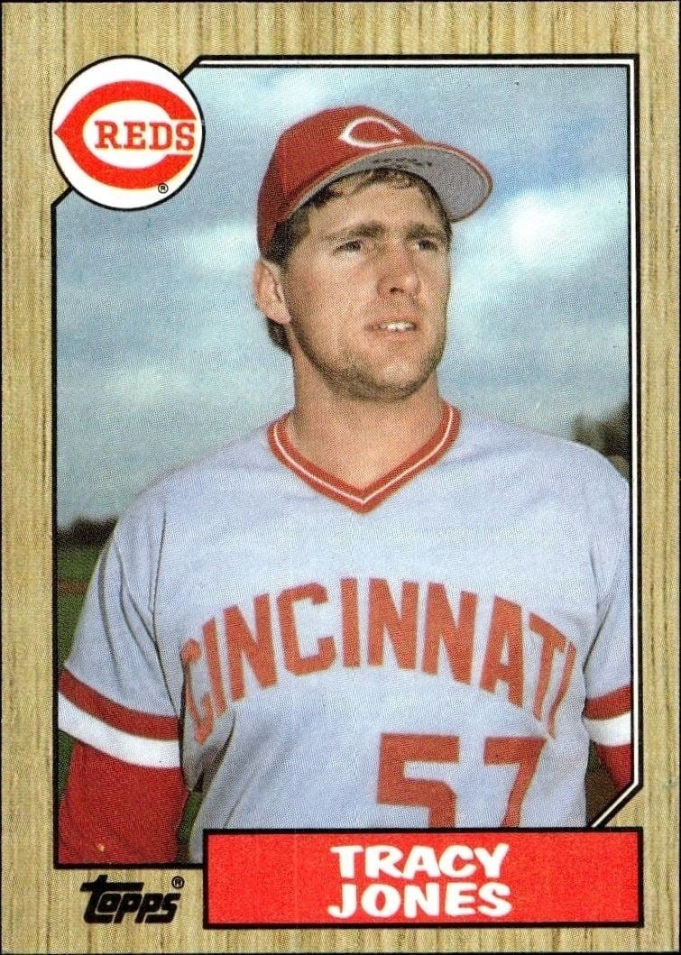 Tracy Jones 1987 Topps #146 Baseball Trading Card - Front 1987 Topps Tracy Jones #146 baseball trading card front