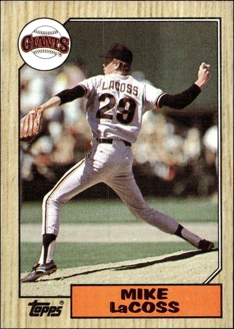 Mike LaCoss 1987 Topps #151 Baseball Trading Card - Front 1987 Topps Mike LaCoss #151 baseball trading card front