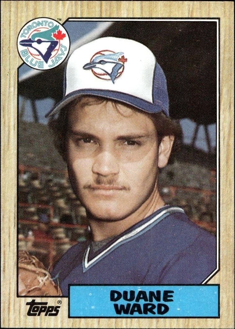 Duane Ward 1987 Topps #153 Baseball Trading Card - Front 1987 Topps Duane Ward #153 baseball trading card front