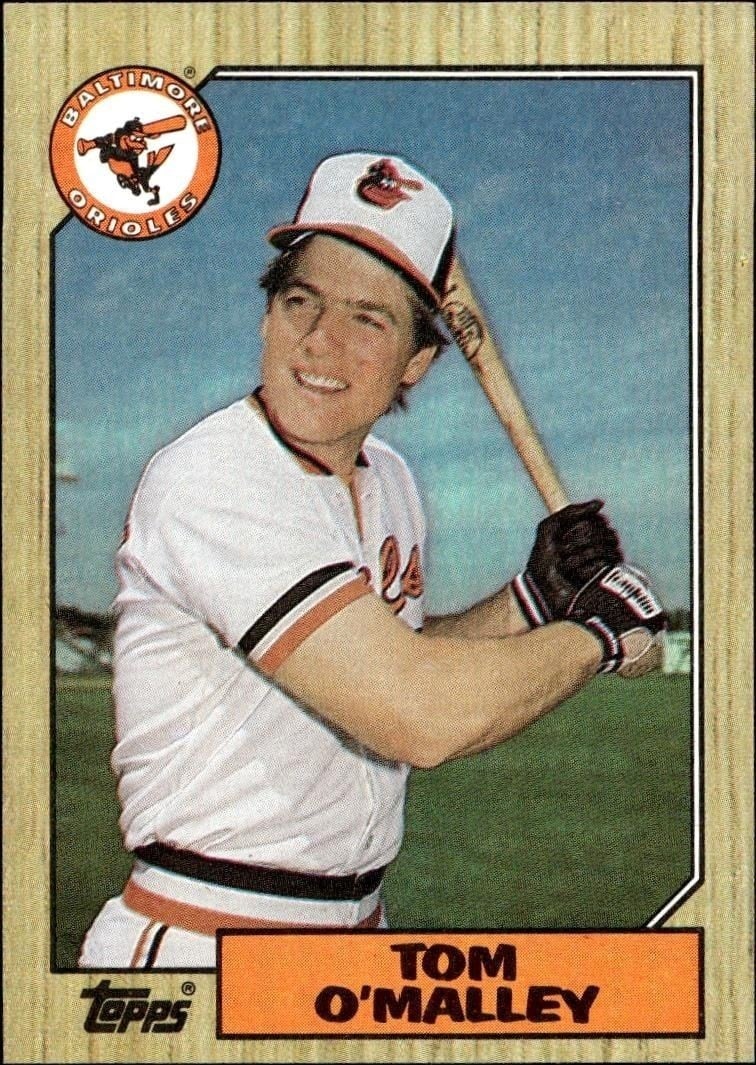 Tom O'Malley 1987 Topps #154 Baseball Trading Card - Front 1987 Topps Tom O'Malley #154 baseball trading card front
