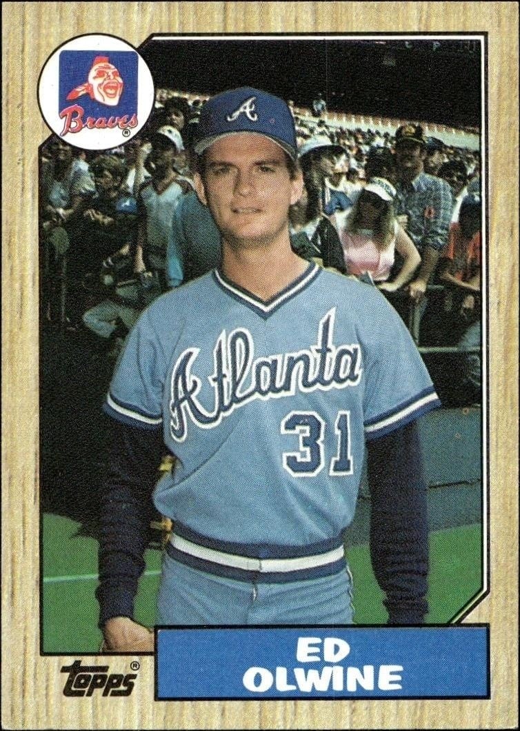 Ed Olwine 1987 Topps #159 Baseball Trading Card - Front 1987 Topps Ed Olwine #159 baseball trading card front