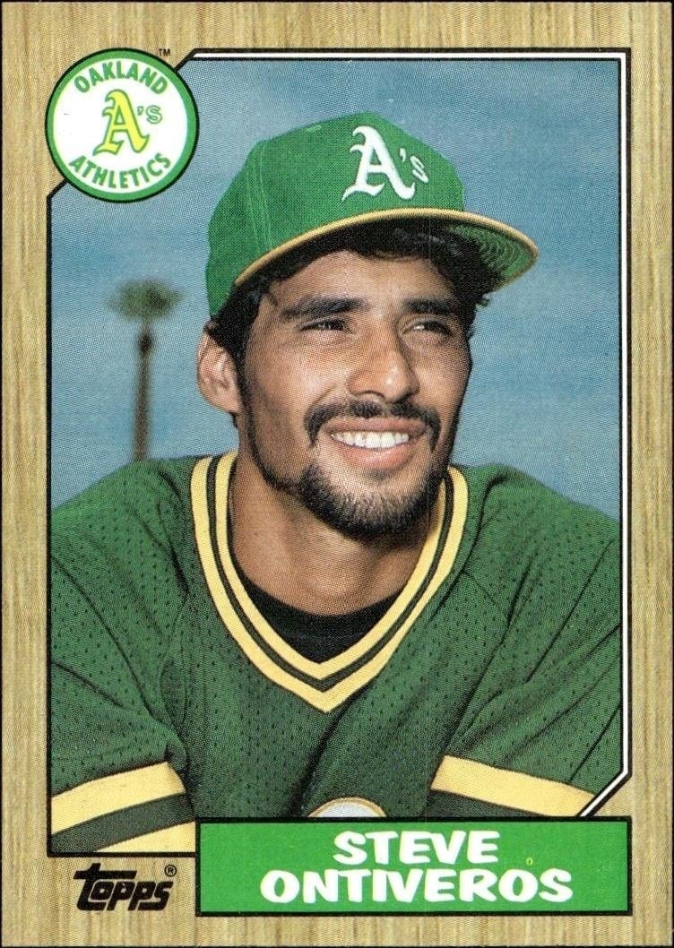 Steve Ontiveros 1987 Topps #161 Baseball Trading Card - Front 1987 Topps Steve Ontiveros #161 baseball trading card front