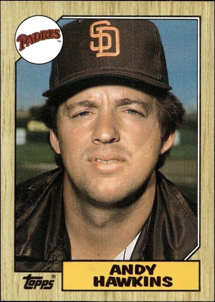 Andy Hawkins 1987 Topps #183 Baseball Trading Card - Front 1987 Topps Andy Hawkins #183 baseball trading card front
