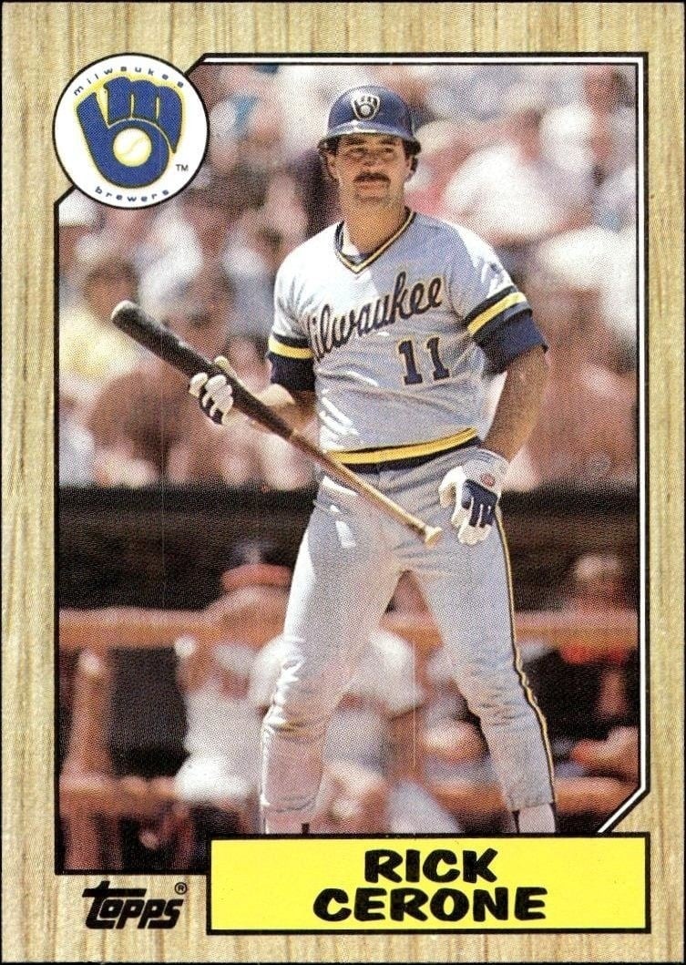 Rick Cerone 1987 Topps #129 Baseball Trading Card - Front 1987 Topps Rick Cerone #129 baseball trading card front