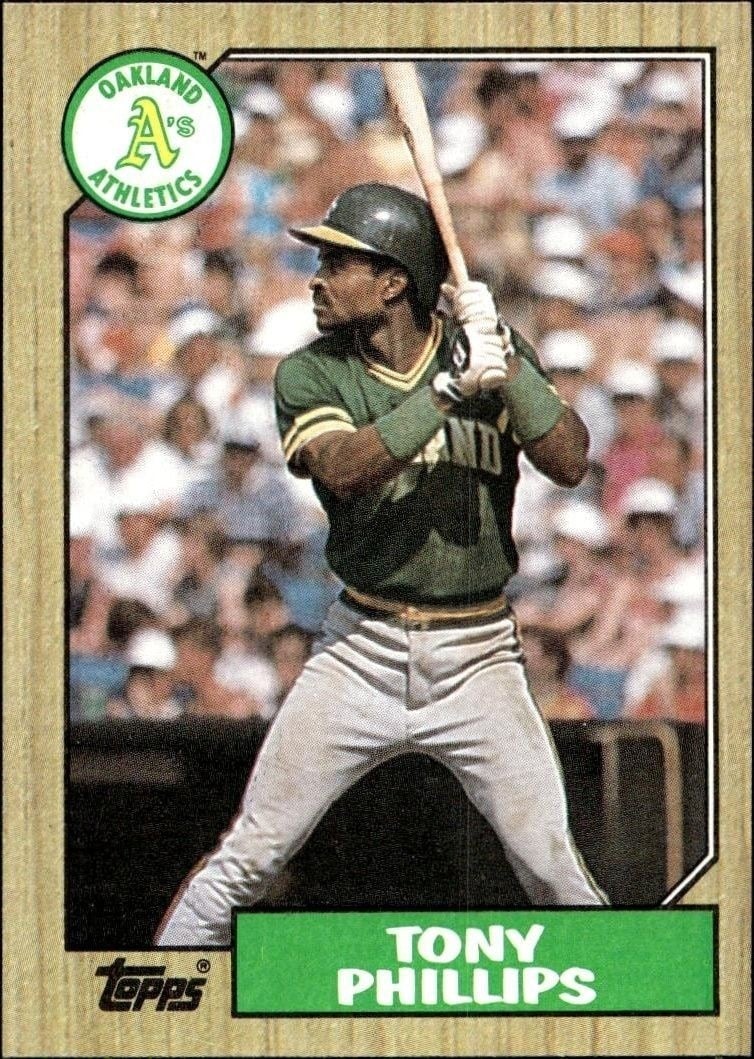 Tony Phillips 1987 Topps #188 Baseball Trading Card - Front 1987 Topps Tony Phillips #188 baseball trading card front