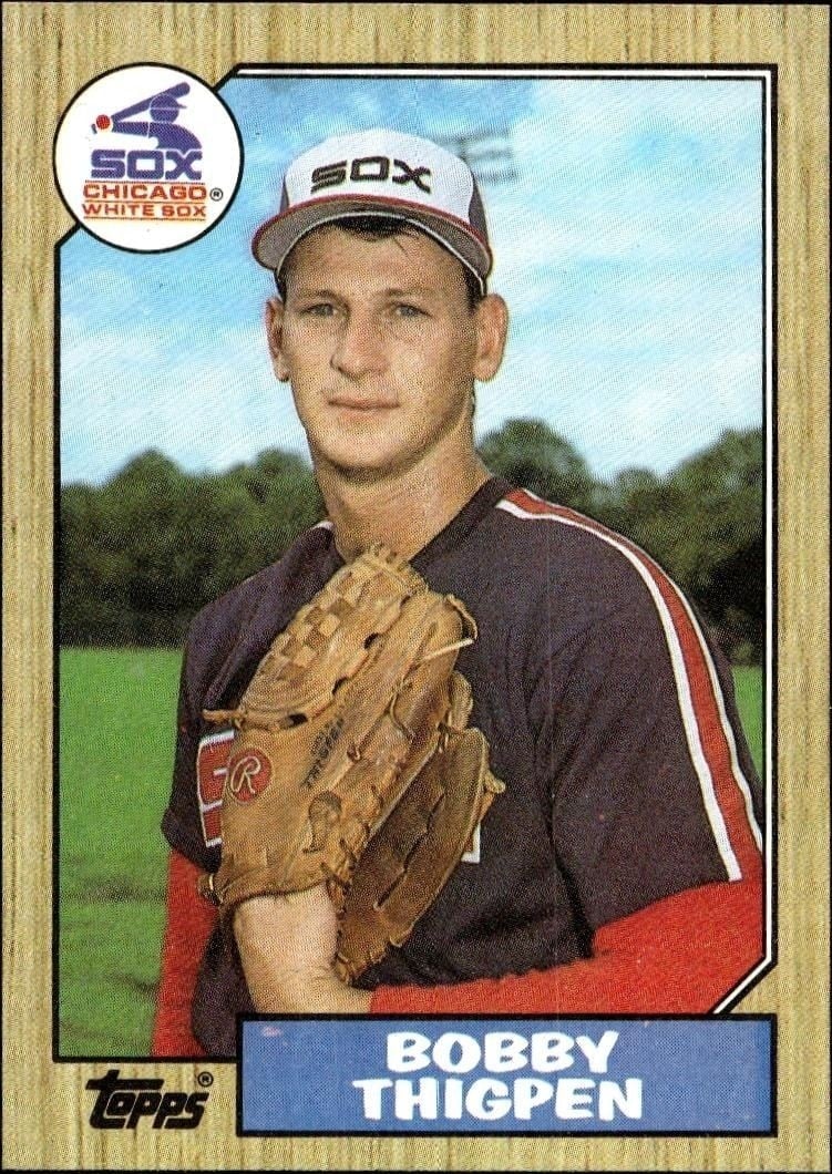 Bobby Thigpen 1987 Topps #61 Baseball Trading Card - Front 1987 Topps Bobby Thigpen #61 baseball trading card front