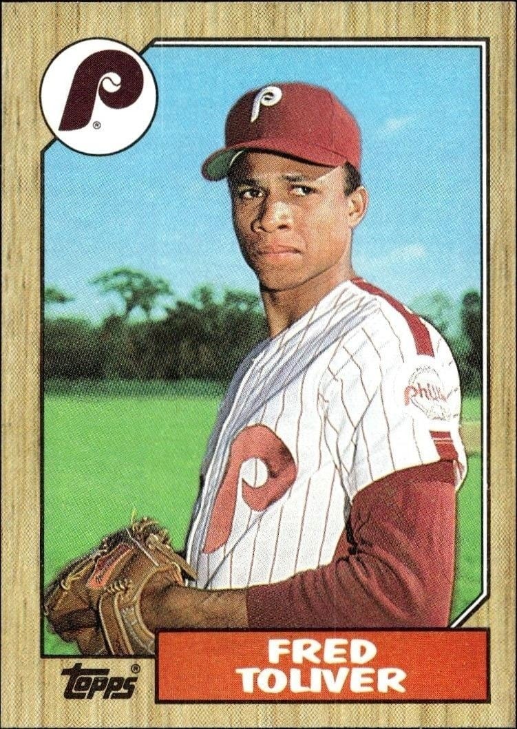 Fred Toliver 1987 Topps #63 Baseball Trading Card - Front 1987 Topps Fred Toliver #63 baseball trading card front