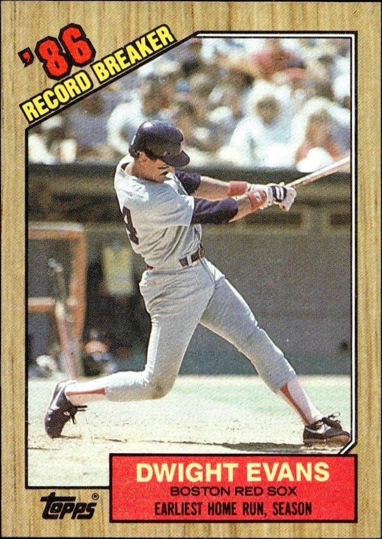 Dwight Evans 1987 Topps #3 Baseball Trading Card - Front 1987 Topps Dwight Evans #3 baseball trading card front