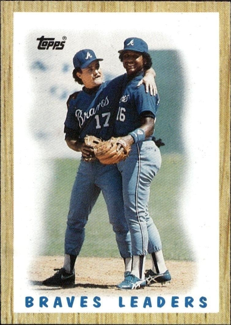Atlanta Braves 1987 Topps #31 Baseball Trading Card - Front 1987 Topps Atlanta Braves #31 baseball trading card front
