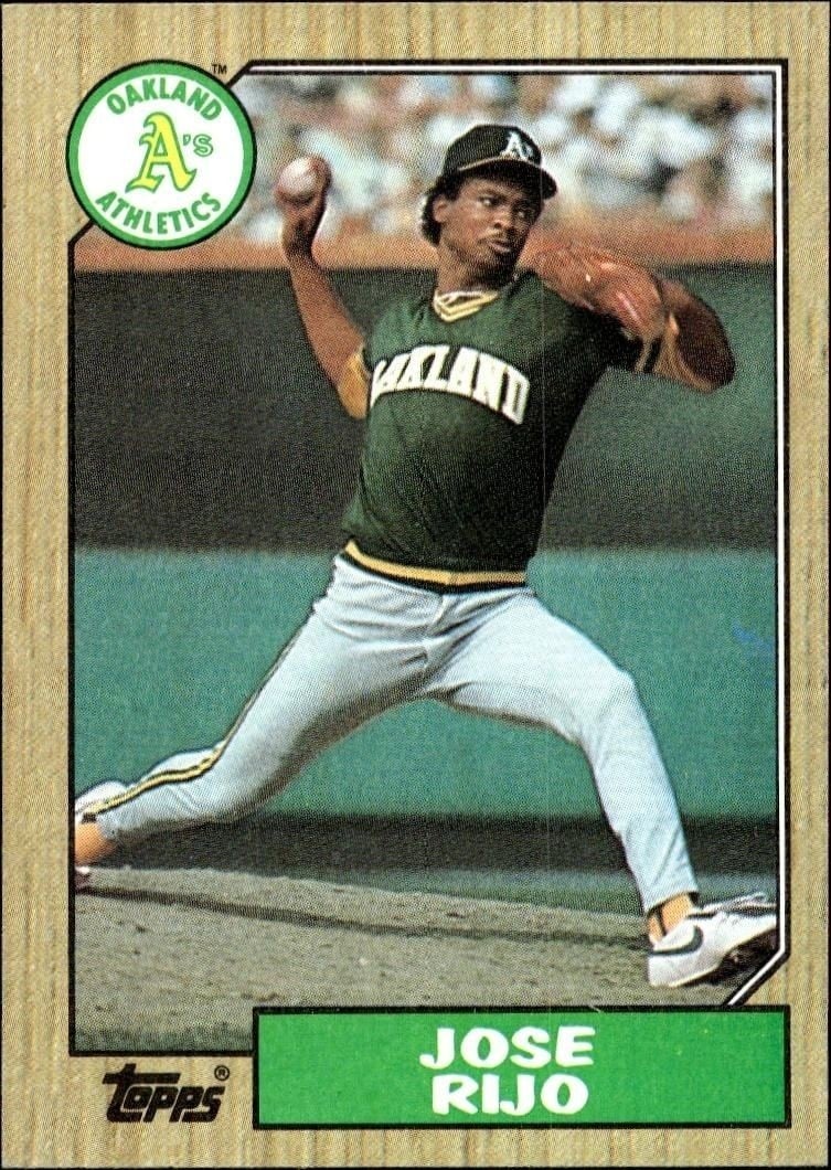 Jose Rijo 1987 Topps #34 Baseball Trading Card - Front 1987 Topps Jose Rijo #34 baseball trading card front