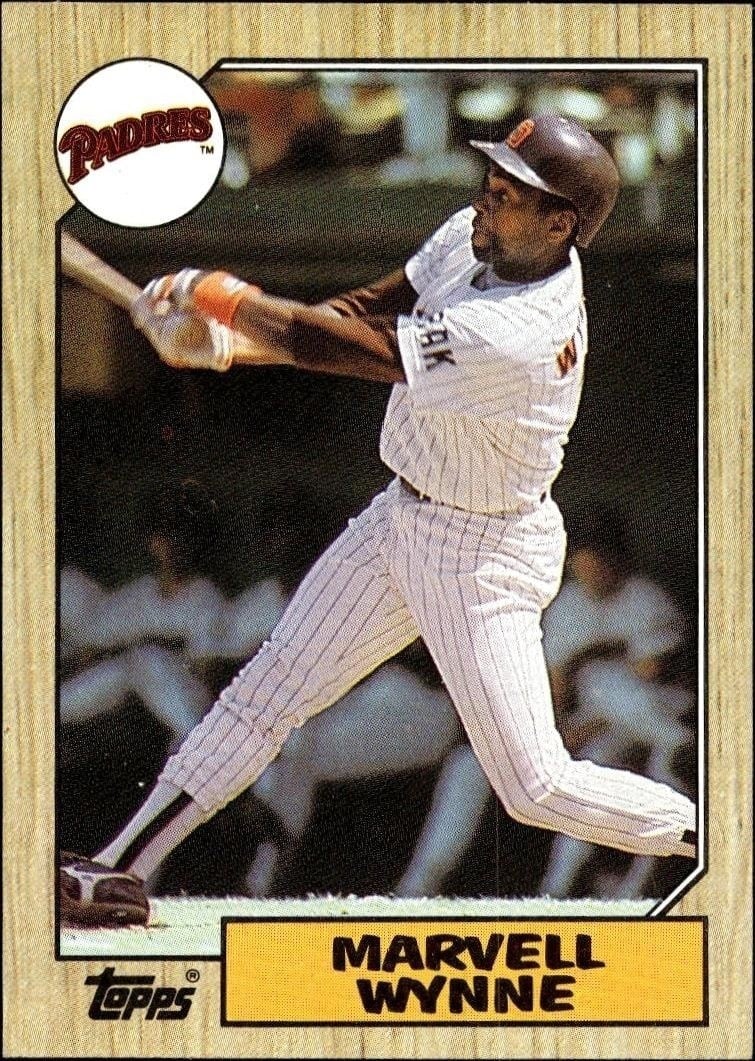 Marvell Wynne 1987 Topps #37 Baseball Trading Card - Front 1987 Topps Marvell Wynne #37 baseball trading card front