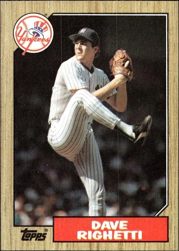 Dave Righetti 1987 Topps #40 Baseball Trading Card - Front 1987 Topps Dave Righetti #40 baseball trading card front