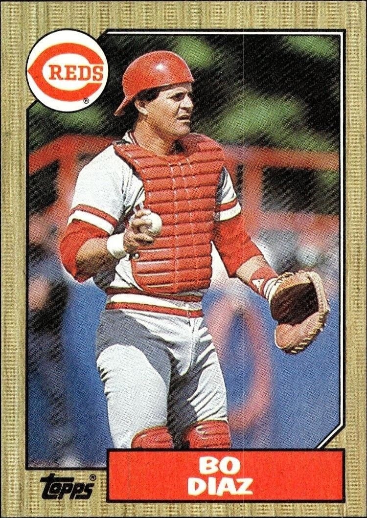 Bo Diaz 1987 Topps #41 Baseball Trading Card - Front 1987 Topps Bo Diaz #41 baseball trading card front