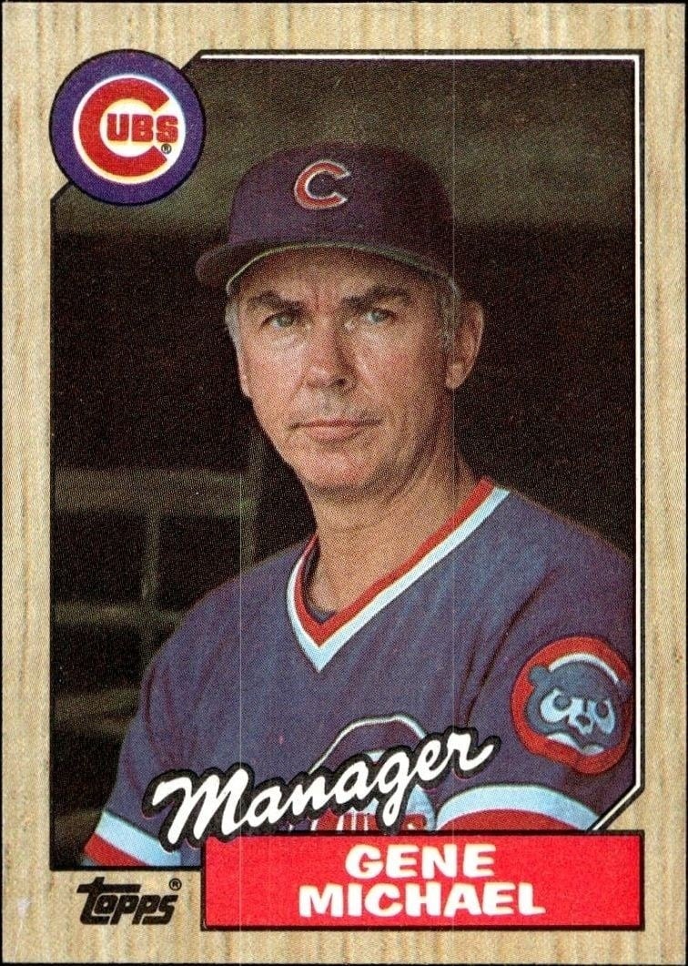 Gene Michael 1987 Topps #43 Baseball Trading Card - Front 1987 Topps Gene Michael #43 baseball trading card front