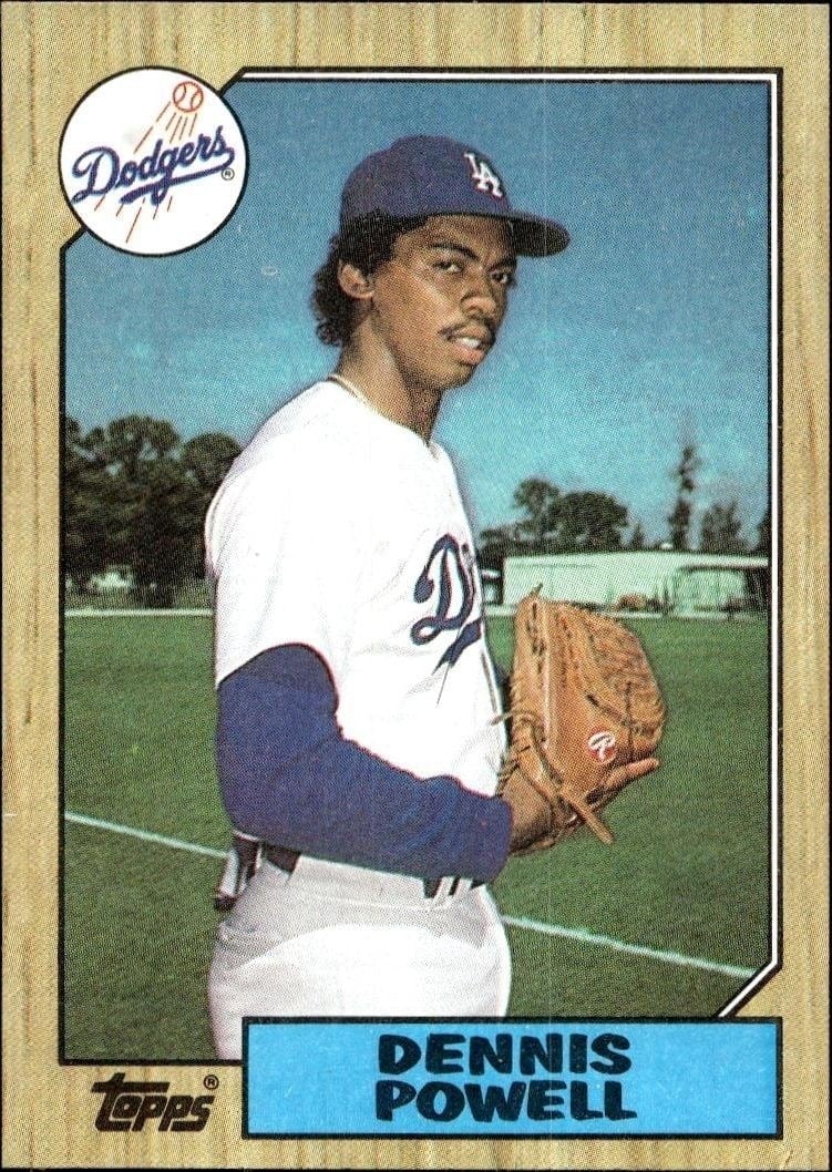 Dennis Powell 1987 Topps #47 Baseball Trading Card - Front 1987 Topps Dennis Powell #47 baseball trading card front