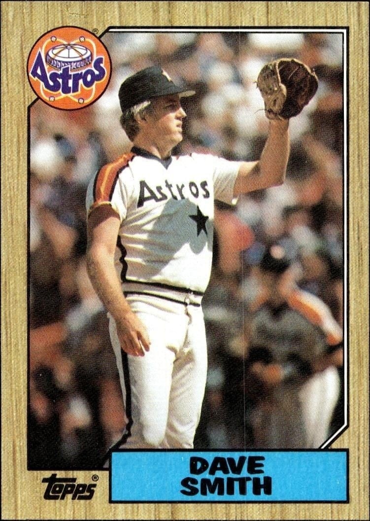Dave Smith 1987 Topps #50 Baseball Trading Card - Front 1987 Topps Dave Smith #50 baseball trading card front