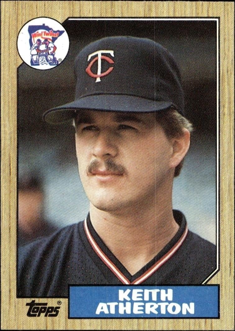 Keith Atherton 1987 Topps #52 Baseball Trading Card - Front 1987 Topps Keith Atherton #52 baseball trading card front