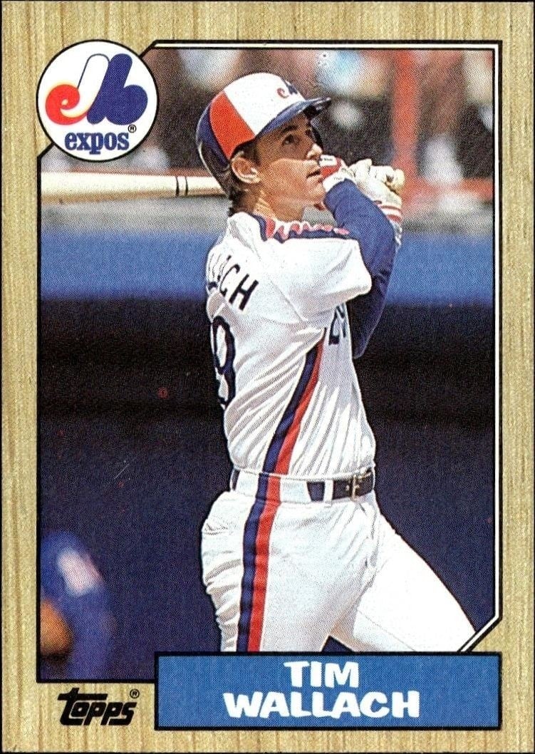 Tim Wallach 1987 Topps #55 Baseball Trading Card - Front 1987 Topps Tim Wallach #55 baseball trading card front