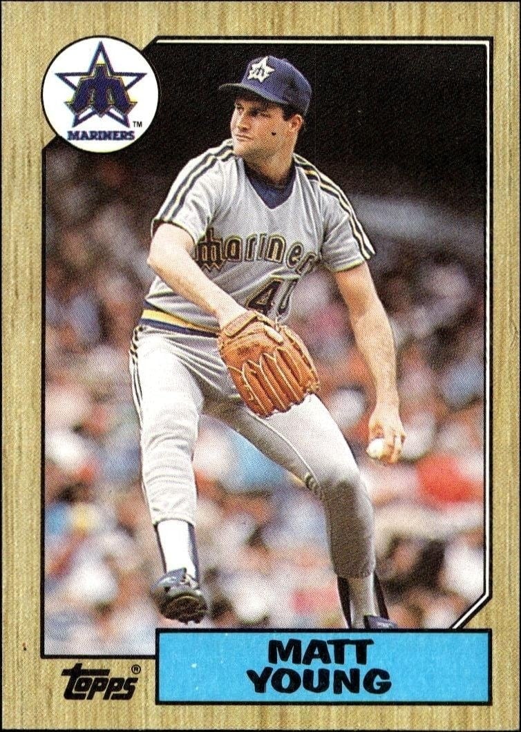 Matt Young 1987 Topps #19 Baseball Trading Card - Front 1987 Topps Matt Young #19 baseball trading card front