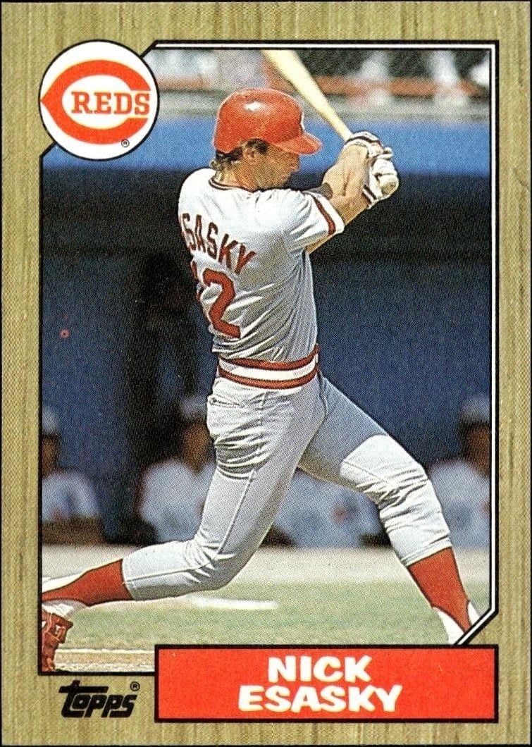 Nick Esasky 1987 Topps #13 Baseball Trading Card - Front 1987 Topps Nick Esasky #13 baseball trading card front