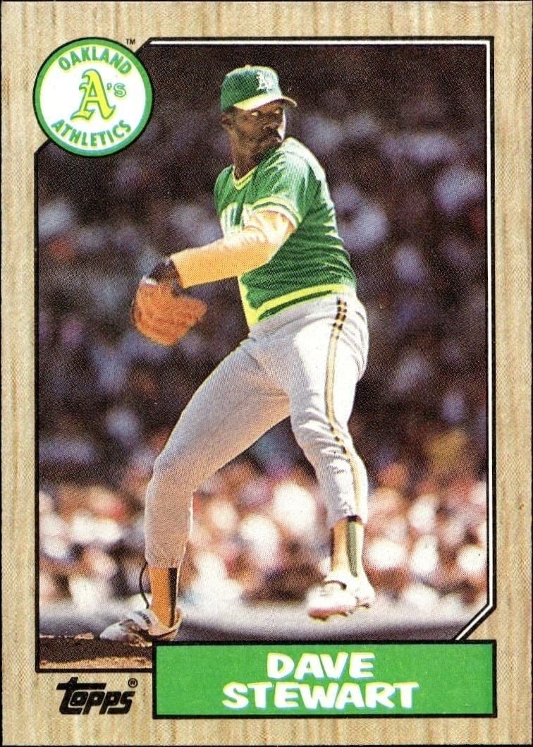 Dave Stewart 1987 Topps #14 Baseball Trading Card - Front 1987 Topps Dave Stewart #14 baseball trading card front